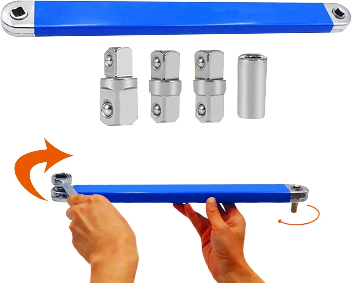 3 Different Drive Adapters Wrench Dual Functional  Tooth Ratchet Wrenches Offset Extension Wrench