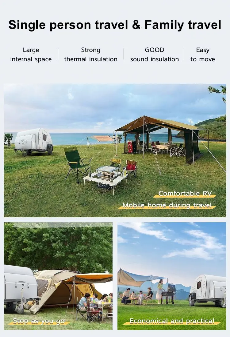 High Quality Small Camping Trailer Small Rv Caravan Offroad Teardrop Camper Trailers With Single Axle