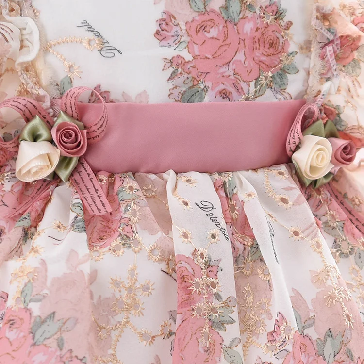 Baby Girls 2-12 Years Old Lolita Princess Up Dress Lovely High Quality Chiffon Kids Clothes