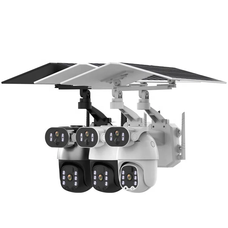 Ubox Solar 4G LTE CCTV Camera 6MP Dual Lens PIR Alarm With 12W Solar Panel 9600mAh Battery Powered Security Camera