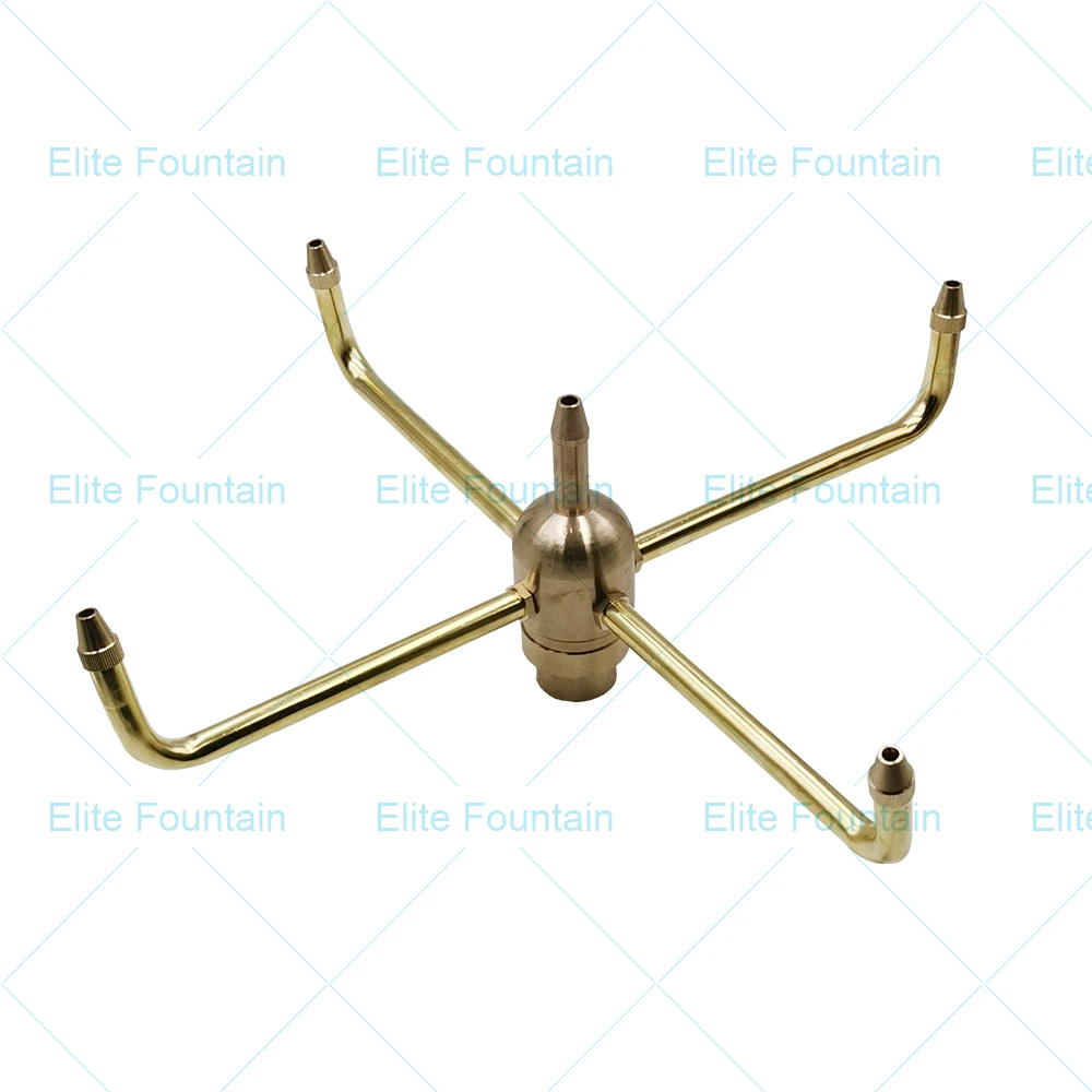 
4 Arms Rotary Water Fountain Nozzles for Outside Garden Fountain Accessories Brass Four-arms Rotary Fountain Nozzle 