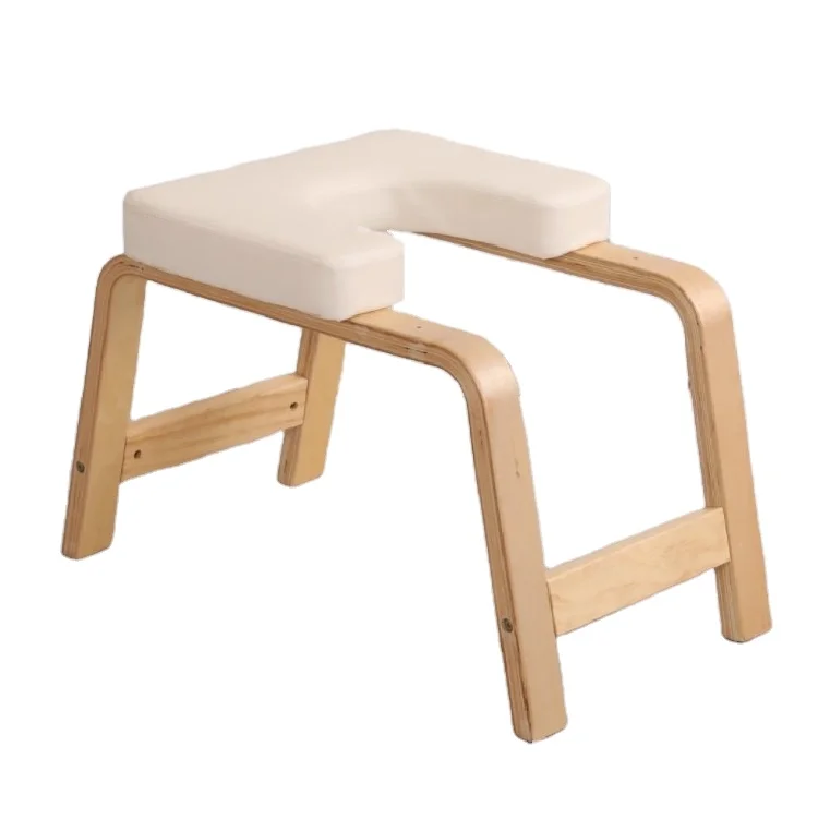 
Yoga exercise assist Yoga Headstand Bench Stand Yoga Inversion Chair Stool with Wood and PU Pads 
