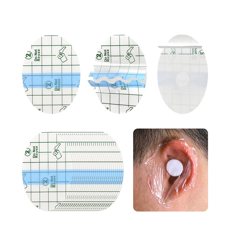 120 PCS Ear Protectors Disposable Waterproof Ear Patches with Soft Cotton