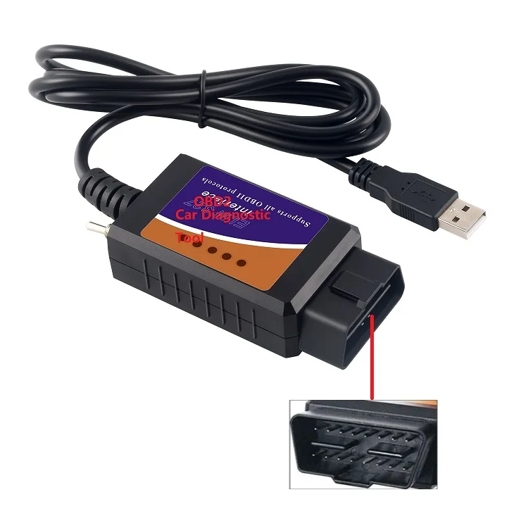 Сканер кодов OBD2 USB V1.5 OBDII автомобильный диагностический инструмент кабель для систем Windows 7 8 XP