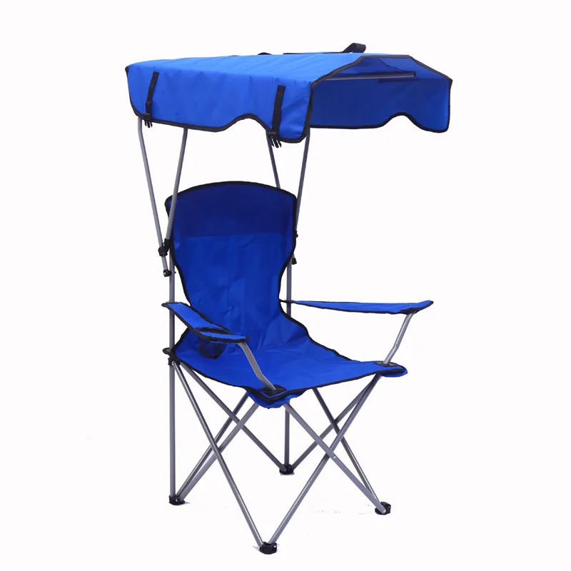 Outdoor Beach Sun Chair Beach Chair Folding Camp Chair for Sports Camping Picnic with Canopy Sun Shade