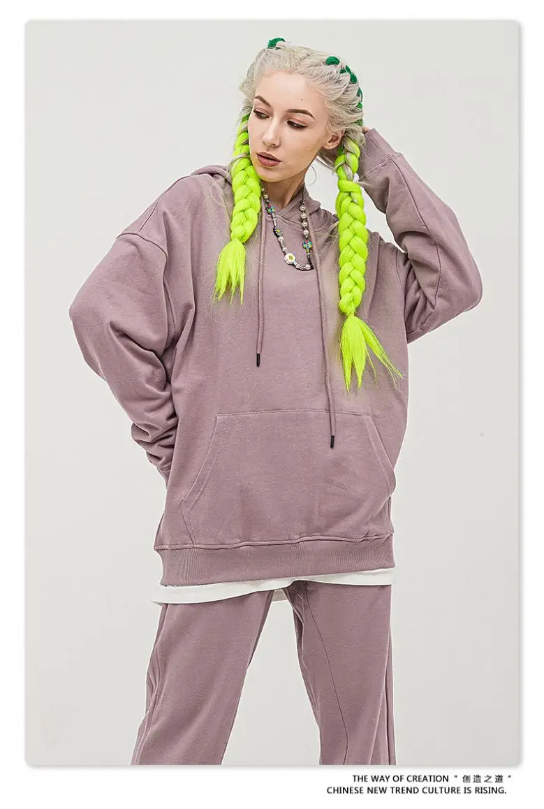 Wholesale Streetwear 360g Hoodie Oversize Custom Hoodies 100% Cotton Woman Fall Wear Women Hoodies Pullover Sweatshirts