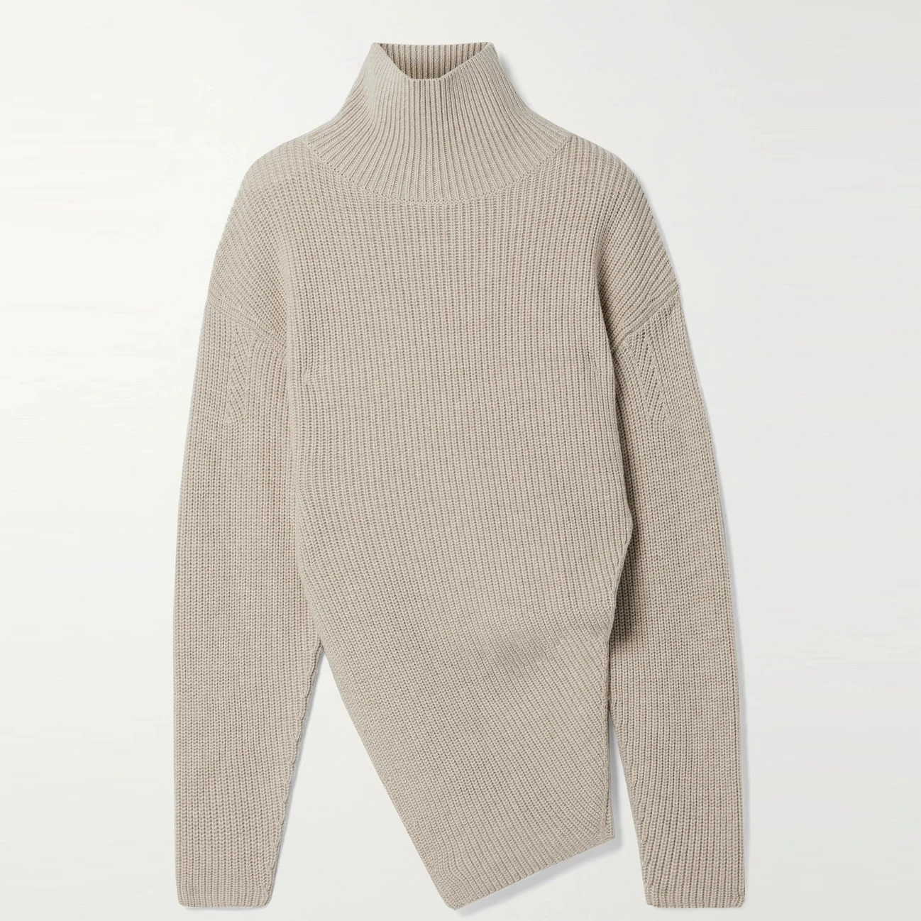 FYB OEM 2021 fashion garment sleeveless long knitted Turtleneck irregular sweater