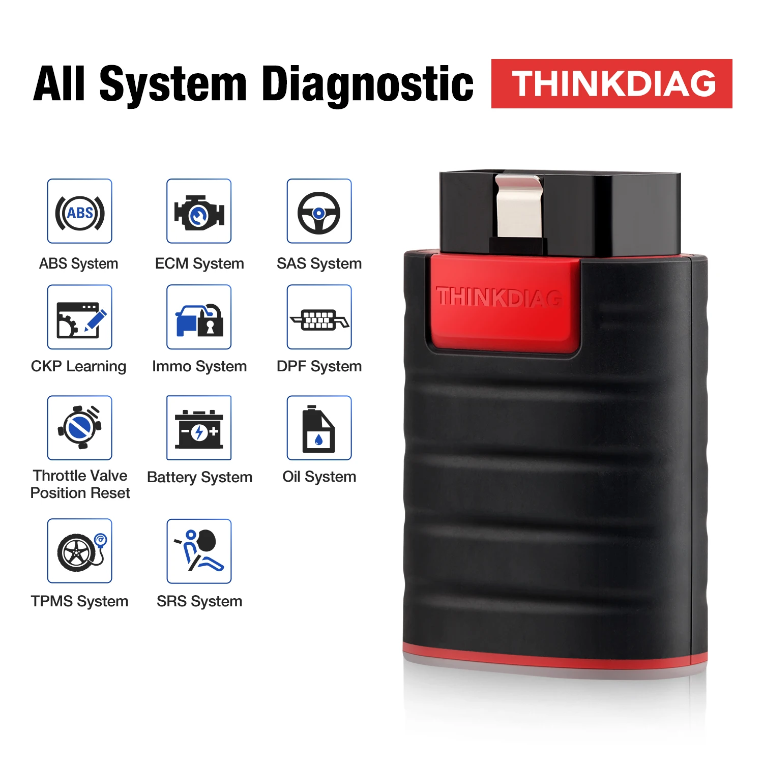 New Version ThinkDiag ALL Car Brands Systems Reset Service 1 Year Free Update OBD2 Diagnostic Tool Active Test ECU Code Surpass