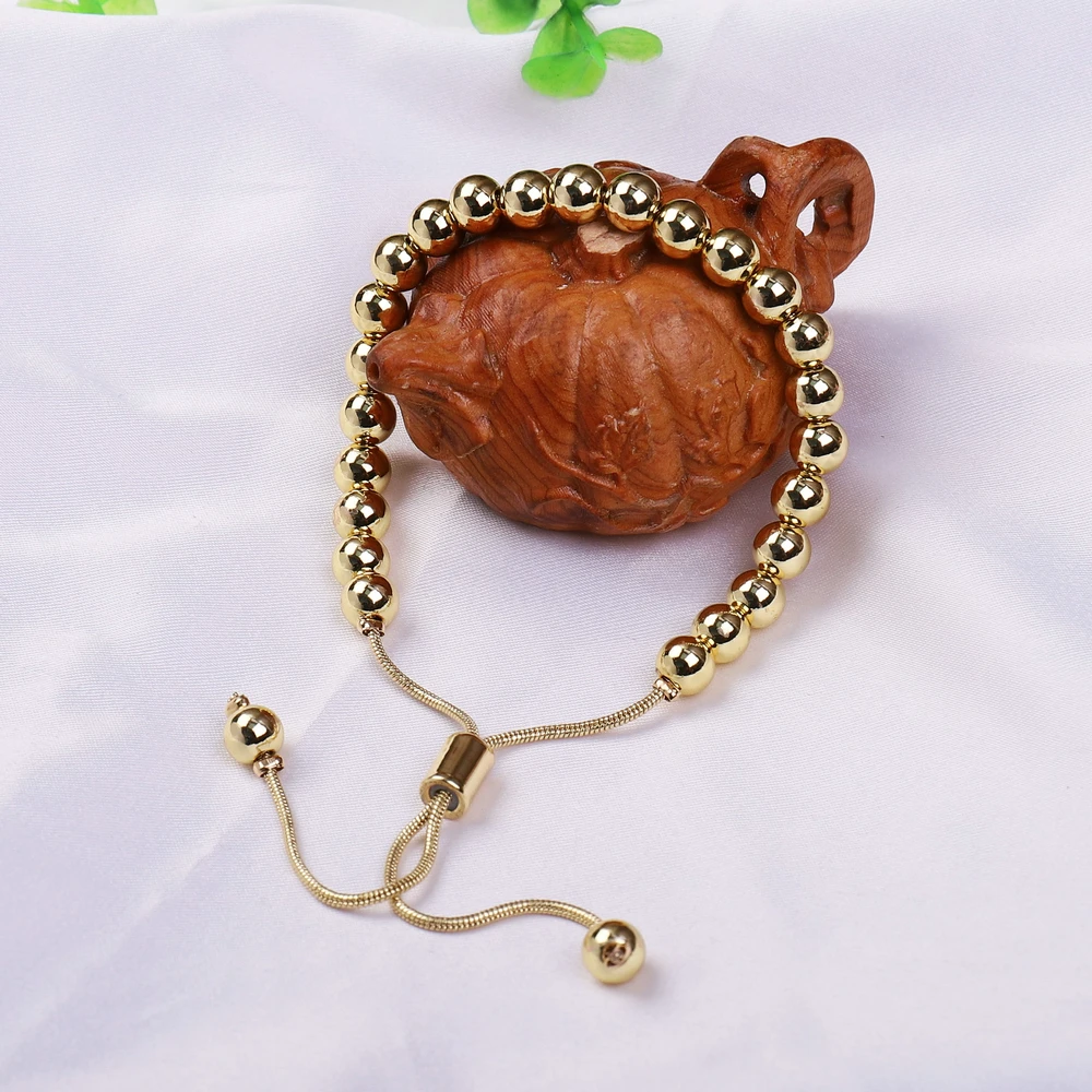 4 мм/6 мм/8 мм/10 мм золотистый Серебряный блестящий шар круглые медные бусины для браслета изготовления ювелирных изделий