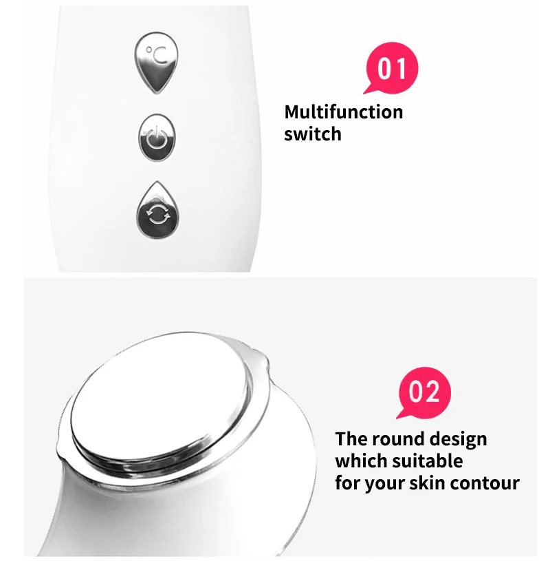 Face Lifting Vibration Red Blue LED Light Therapy Facial Skin Products Anti Aging Skin Rejuvenation Tightening Beauty Device