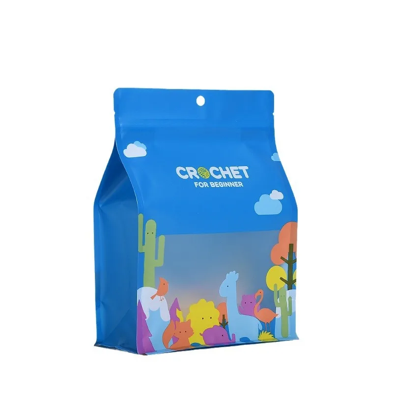 Moisture-Proof Zip Lock Aluminium Eight Sides Seal Quad Resealable Compound Flat Bottom Zipper Bag