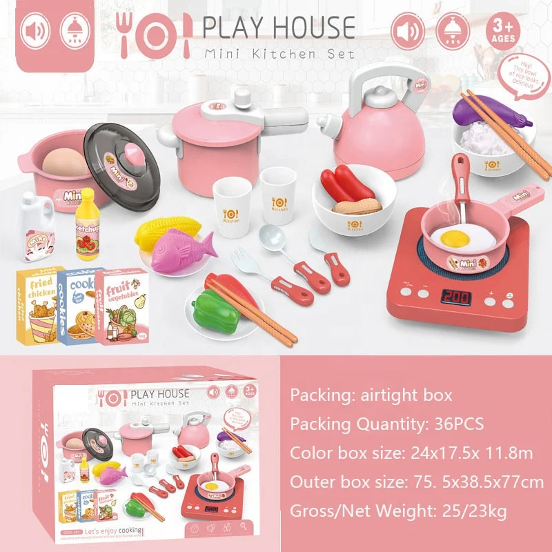 Hot on Amazon Children Kitchen Toy Kids Kitchen Set Toy Pretend Play Mini Kitchen Toys Real Cooking Set For Kids