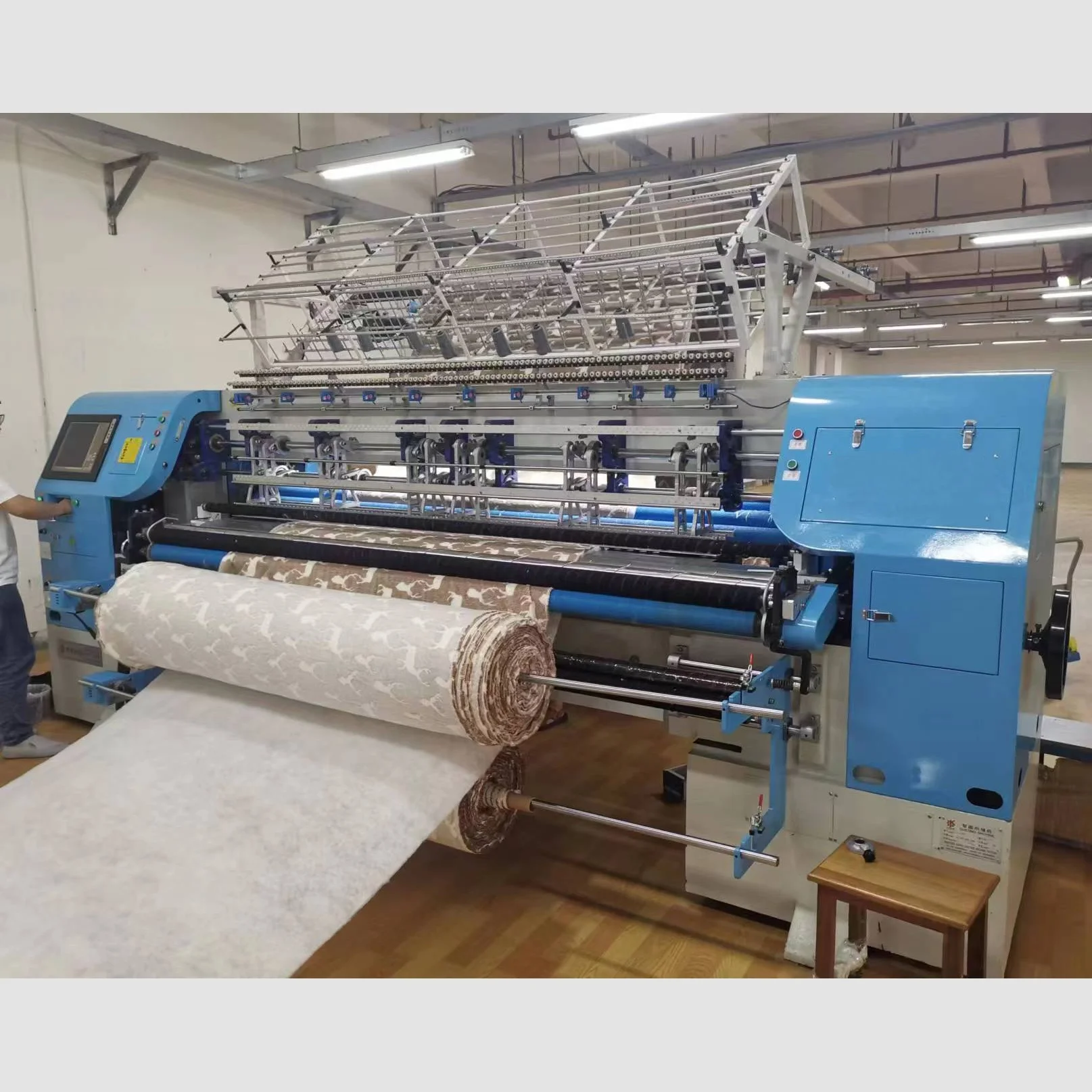 High speed computerized automatic double chain stitch shuttleless  quilting machine multi needle for mattress and bedding quilt