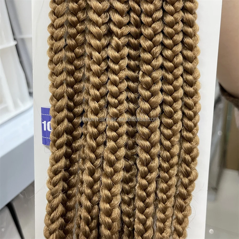 Wholesale bulk 12inch 2x box braids braiding hair 15/strands 100% handmade kanekalons fiber crochet braids Havana dreadlocks