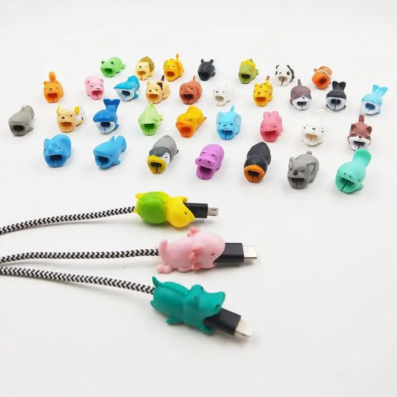 Hot Sale Cartoon Cable Protector Data Line Cord Protector Animals Bite Cable Winder Cover For Phone USB Charging Cable