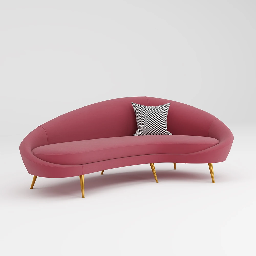 Modern Light Luxury Sofa Italian Minimalist Circular Arc Combination Creative Leisure Hotel Lobby Lounge Area Shaped Sofa