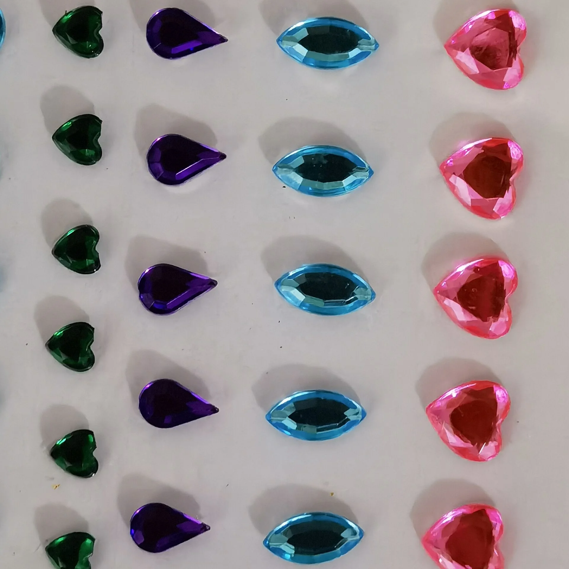 Self Adhesive Acrylic Gem diamond crystal Multiple shapes Pearl Rhinestone Sticker