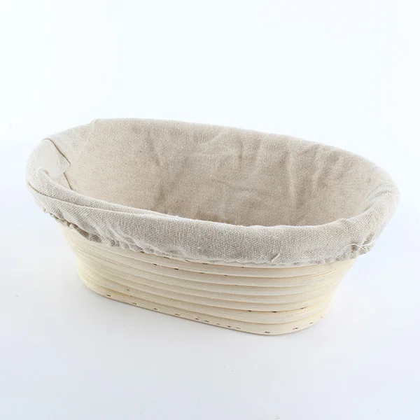 Vietnam craft kitchen baking basket oval rattan bread banneton with canvas liner proofing set Baking Pastry Tools Bakeware tool
