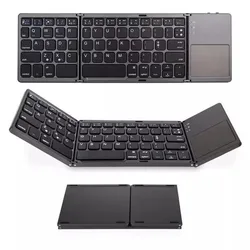 For Tablet Mobile Phone Smart Tv Rechargeable Folding Keyboard Aluminum Foldable Bluetooths Touchpad Keyboard