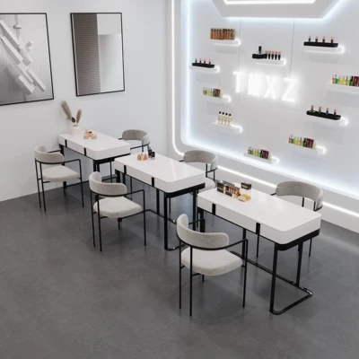 Современный Мраморный Стол для дизайна ногтей и стул набор одинарный двойной легкий роскошный стол для ногтей простой современный стол для ногтей