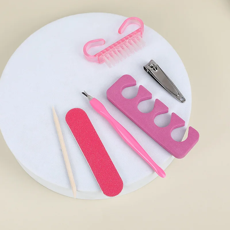 6 in 1 Disposable Pedicure Kit 5pcs Pedicure Set Rose Red