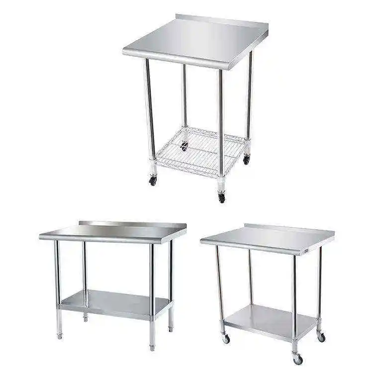Other Hotel & Restaurant Supplies Commercial Stainless Steel Prep Table Inox Working Table Kitchen Work Table with Under Shelf
