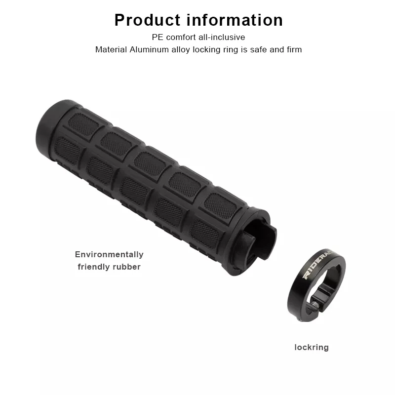 RIDERACE 1 Pair Bike Grips MTB Mountain Bike Aluminum Alloy Durable Handlebar Grips Cycle Bicycle Lock BMX Anti-Slip Rubber Grip