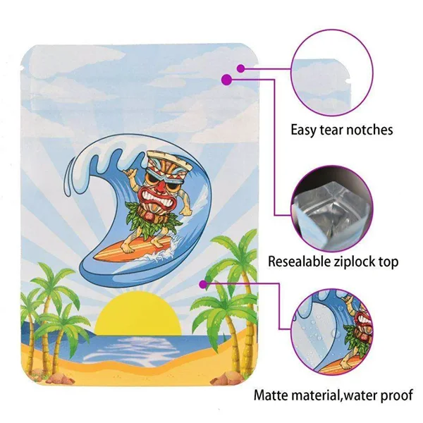 Custom Printed Foil Laminated PET/PE Ziplock Bags Resealable Smell Proof Packaging Edibles Candies Gummies Tea 3.5g Mylar Bags