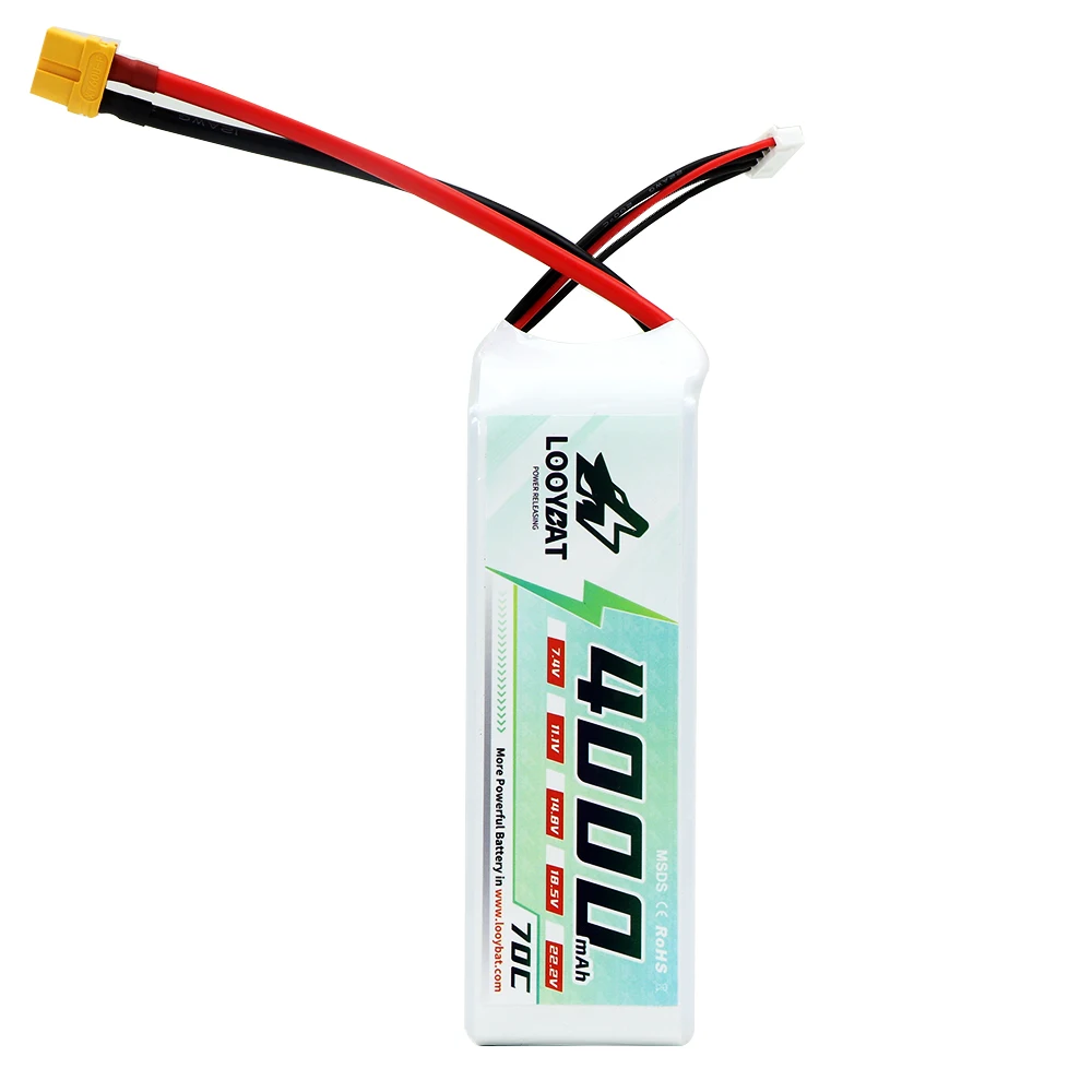 LOOYBAT 3800mAh 4000mAh 3S 11.1V 4S 14.8V 60 70C RC Boat Car Lipo Battery Pack For FPV Drone Quadcopter Helicopter Airplane
