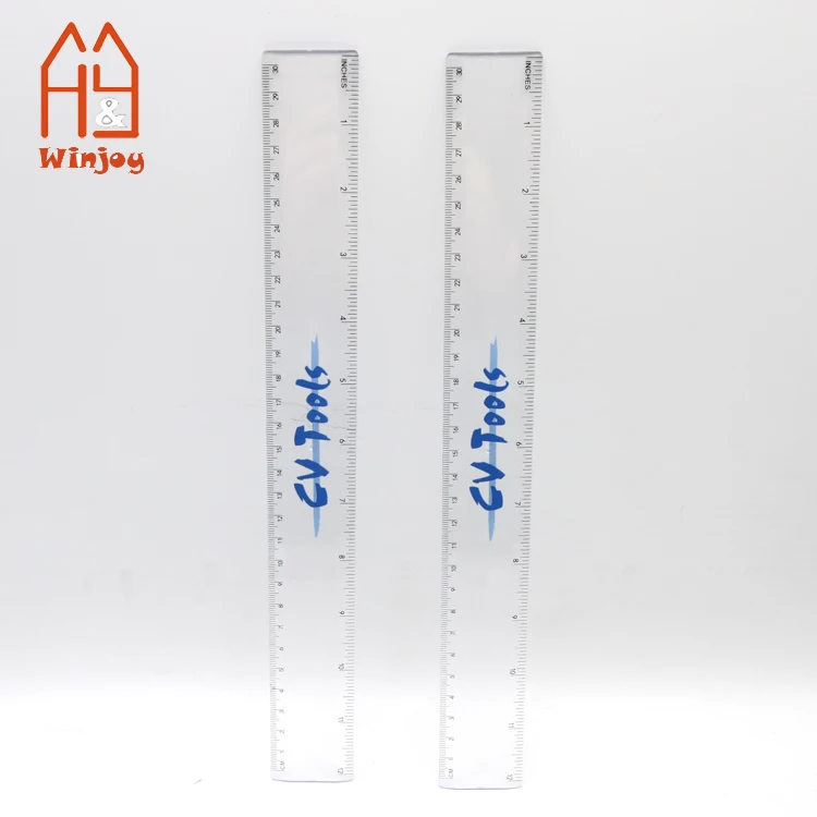 Custom colorless transparent magnifying glass plastic ruler Medical plastic ruler exported to Europe USA magnifying glass ruler