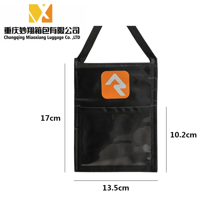 Factory wholesale passport certificate bag conference school ID card bag hanging neck vertical