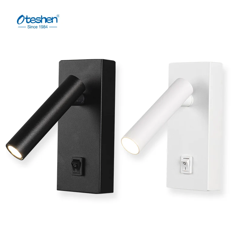 Adjustable LED Wall Light CE ERP RHOS for European Hotel Project Bedside Surface Mounted with switch Port LED Reading Light