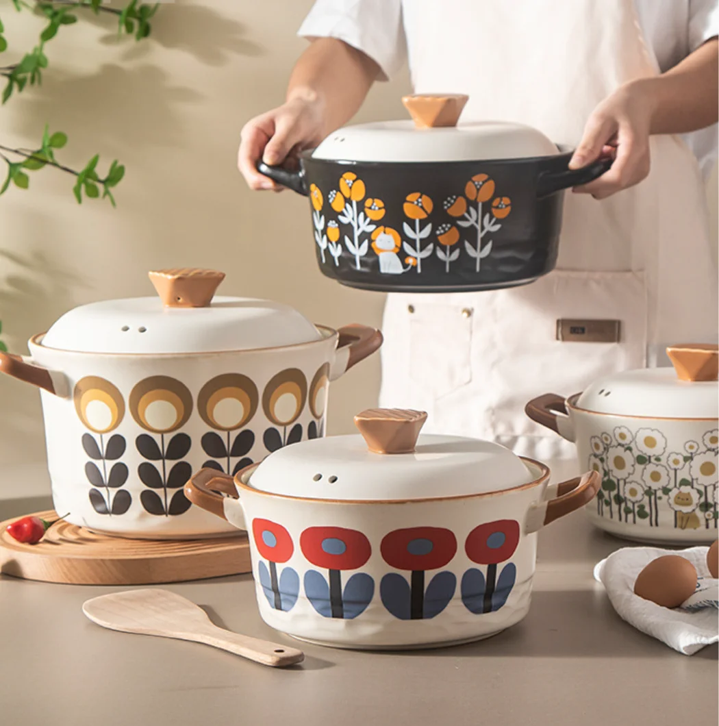 Large capacity stone pot Japanese gas high temperature resistant ceramic sand casserole pot stew soup ceramic casserole