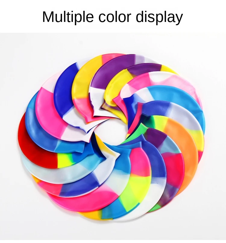Color Matching Adult Men and Women Swim Cap Swimming Cap and Non-slip Water Sports High Quality Custom Logo Silicone Waterproof
