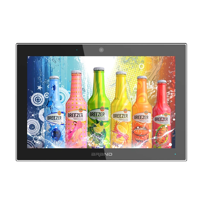 High Quality 10 Inch Black 4K Full View Angle Panel Wall Mounted Lcd Video Display Screen For Restaurant