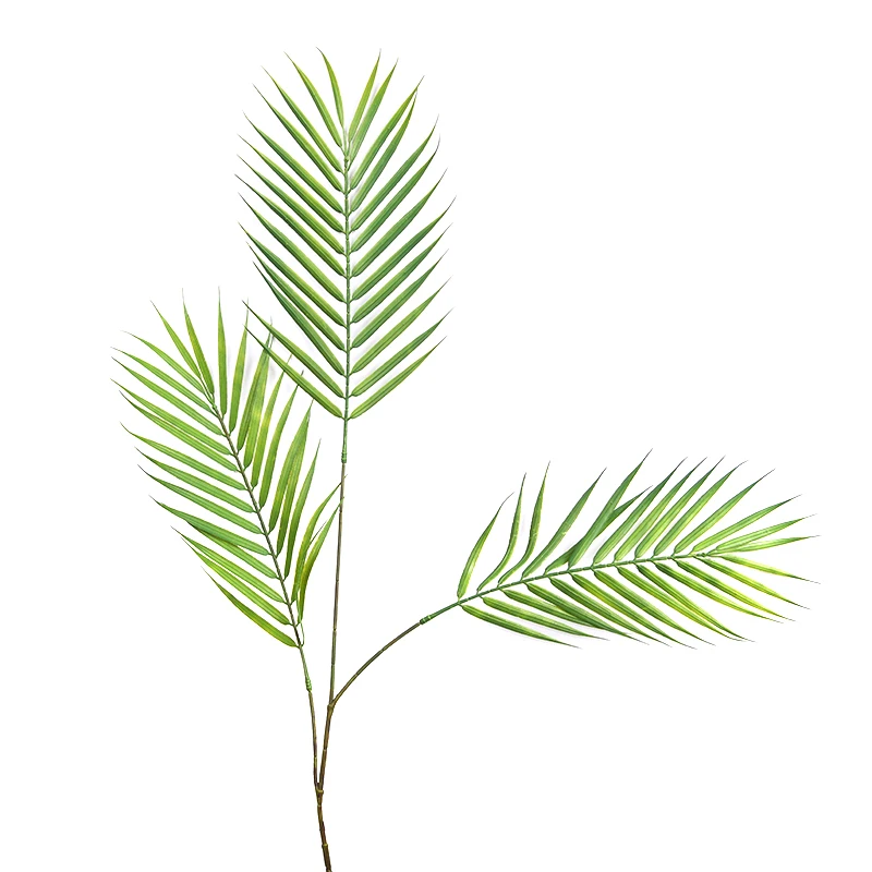 Wholesale Artificial Tropical Plant Leaf Single Stem Kwai Palm Leaves Decoration for Wedding Home Decoration Flower Arrangement