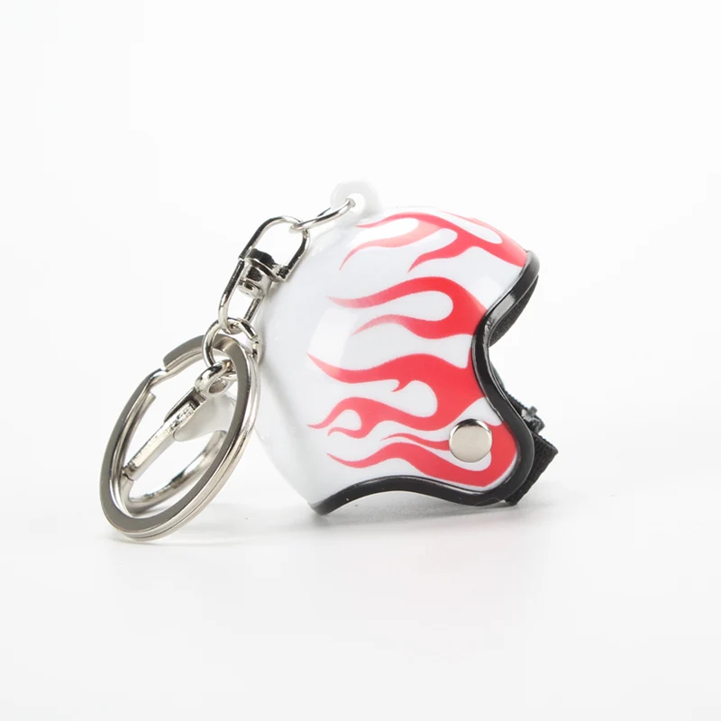fashion design motor helmet shape keychain matching duck and doll keychain