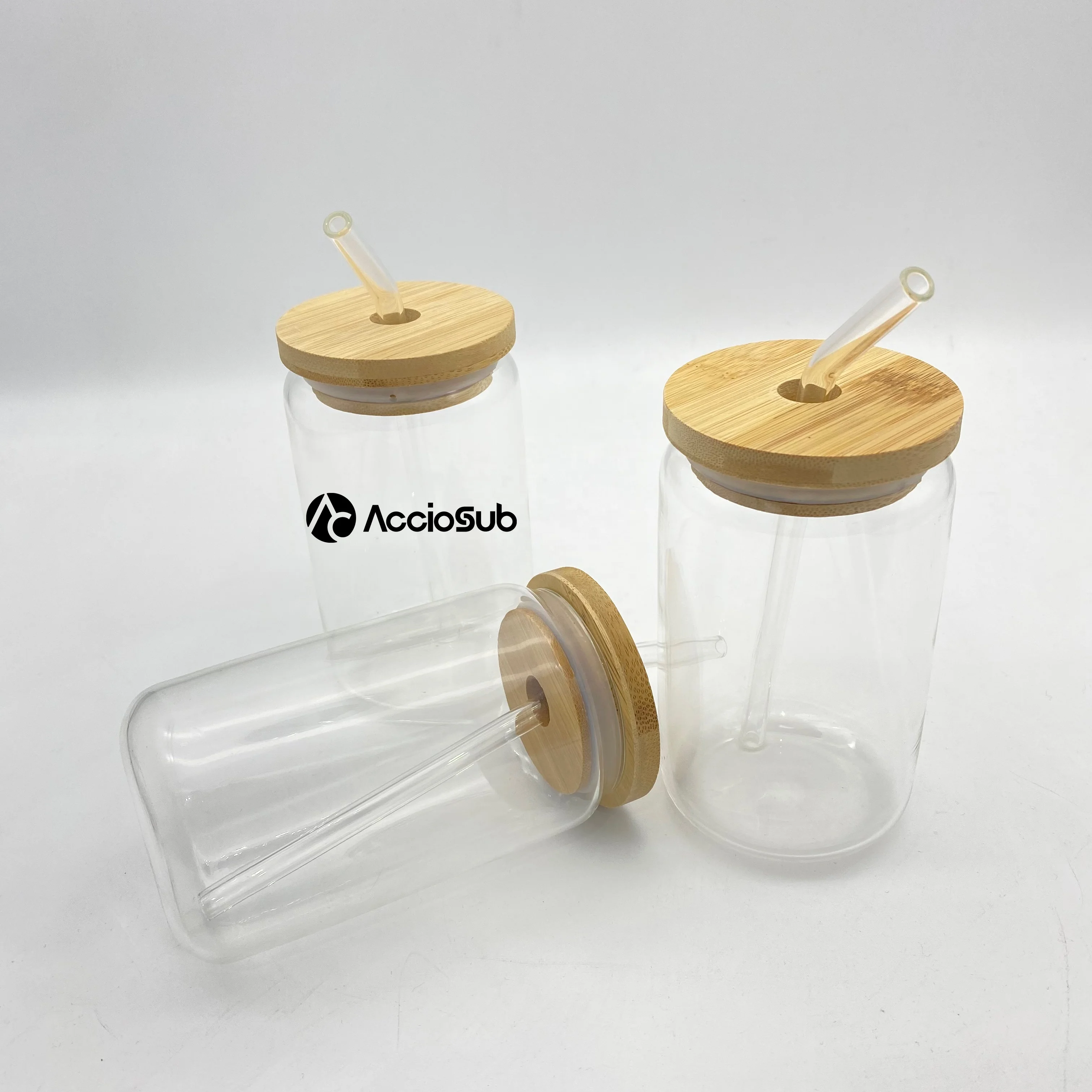 New Arrival 12oz Libbey Glass Beer Can Cups Clear Mugs With Lid And Straw Custom Ice Coffee Glass Tumbler Sublimation Glass Jar