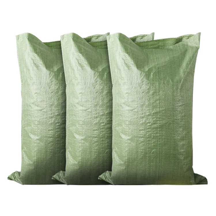 
Recycle Eco Color Trash Green Gunny Sack PP Woven Plastic Cheap Sand Color Bags 10Kg 50Kg 