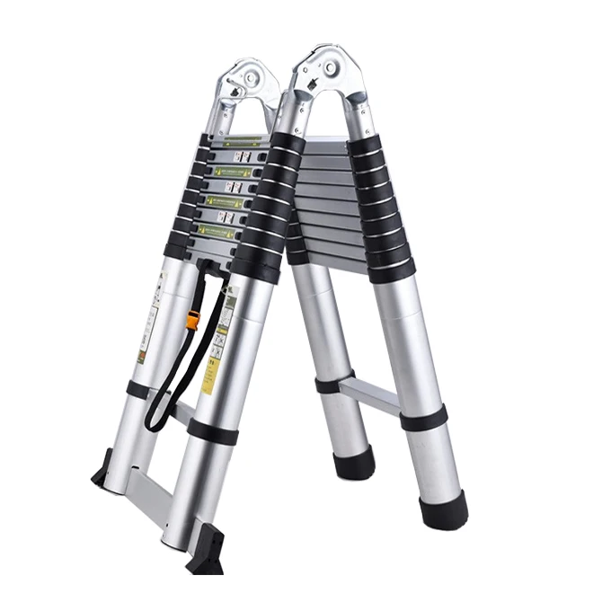 Hot selling aluminum multifunctional folding extension with hinge telescopic ladder 8m