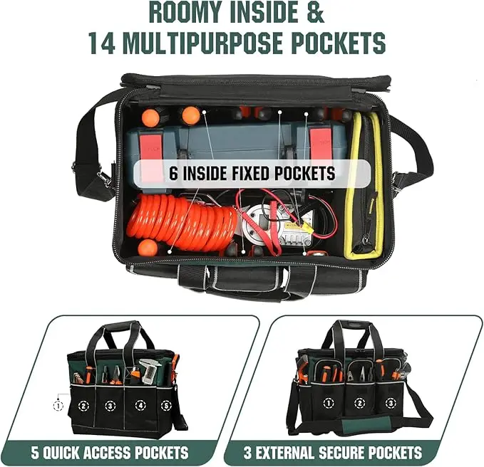 Large capacity color customizable networking tool bag tool storage for car maintenance