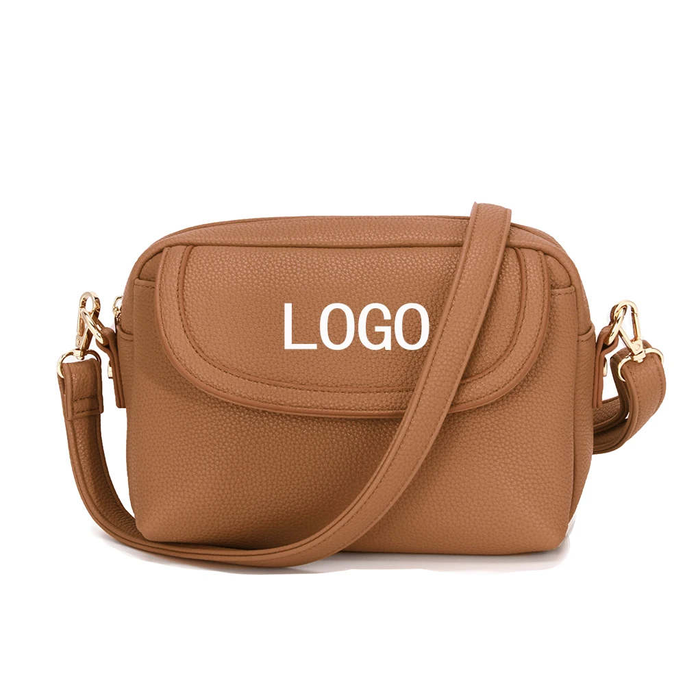 High quality leather bag vegan pu leather women crossbody bag small camera lady crossbody bag custom logo