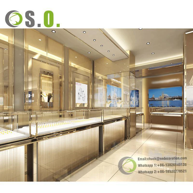 Factory Price High End Quality Jewelry Display Cabinet Wood and Glass Display Showcase