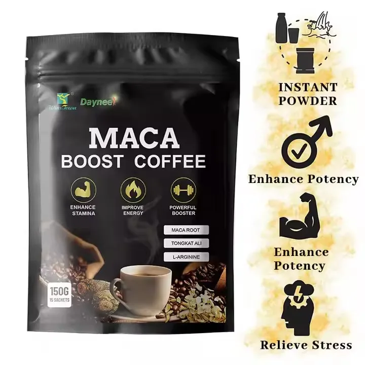 OEM/ODM Tongkat Ali Maca Man Power Energy Coffee Instant Herbal Booster Supplement Men Black Flavor
