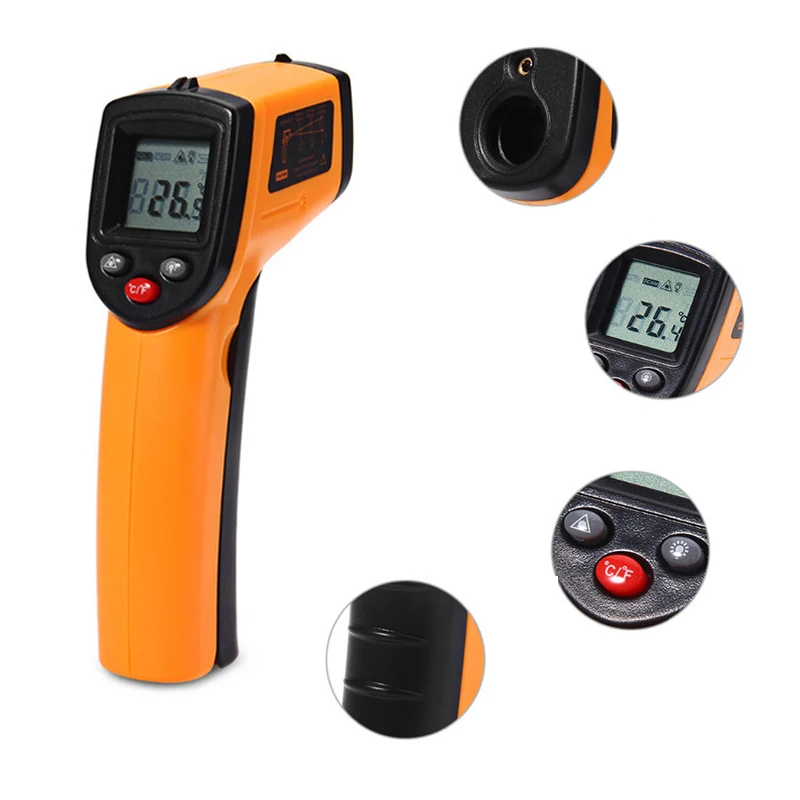GM320 Digital temperature Infrared thermometer gun Industrial object Infrared Kitchen foods electronic clinical thermometer sale