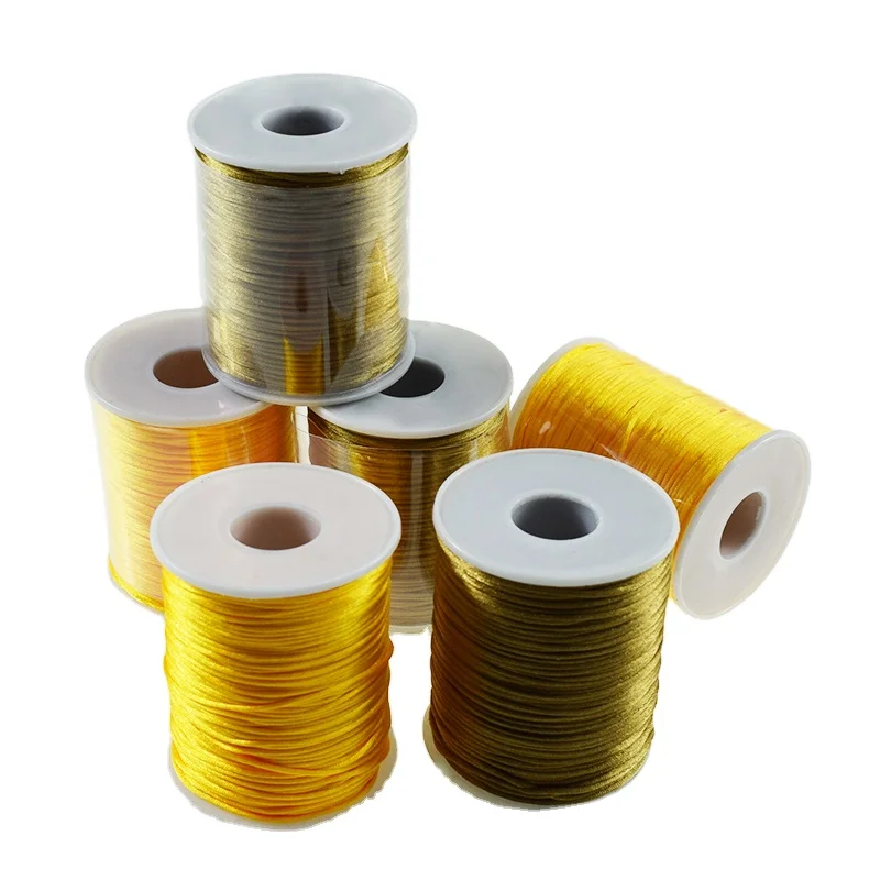 1.5mm Polyester Rattail Cord Satin Wire Stock DIY Jewelry Findings 100% Polyester round Shape for Shoes Garments Bags