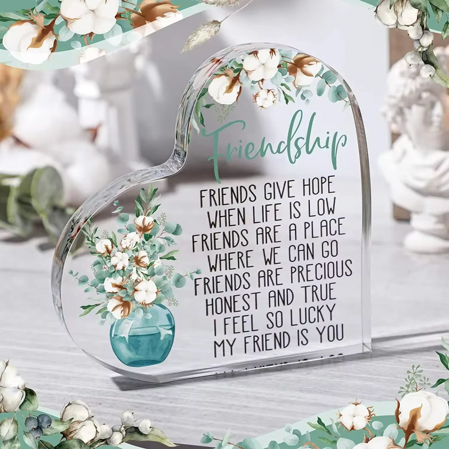 High Quality Shaped Love Heart Plaque Acrylic Knick-knacks Clear Gifts For Desk Decorations Acrylic Appreciation Ornaments Block