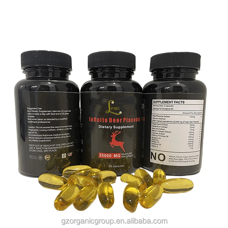 Private label Vegan Gummy Hair Skin Nails Multivitamin Supplement Infinite Deer Placenta Softgel Capsules