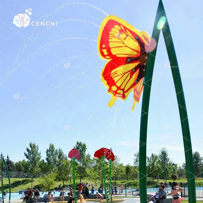 Cenchi commercial splash pad outdoor water park 200 300 500 600 800 square foot campground with water slide