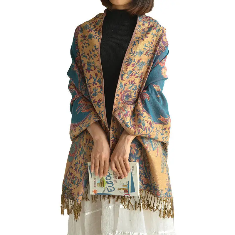 Cotton Pashmina Scarf For Women Large Cashmere Feel Reversible Shawl Wraps Soft Scarves Travel Accessories